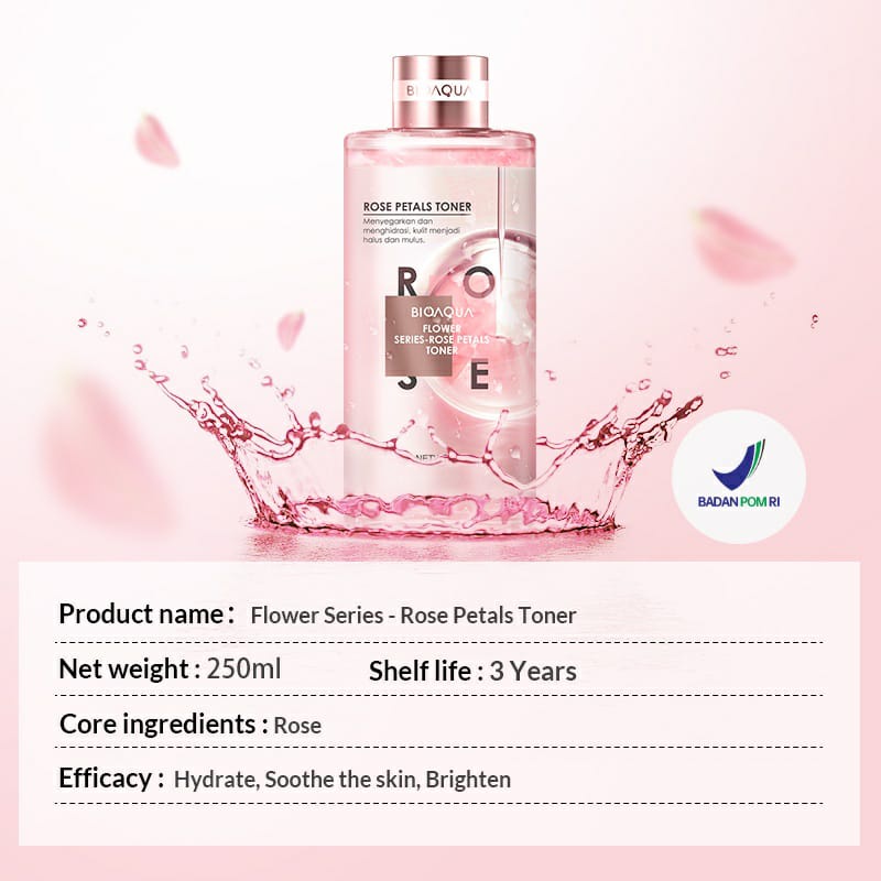 BIOAQUA Flower Series Rose Petals Toner Wajah 250ml Brightening Toner  Hydrating Toner
