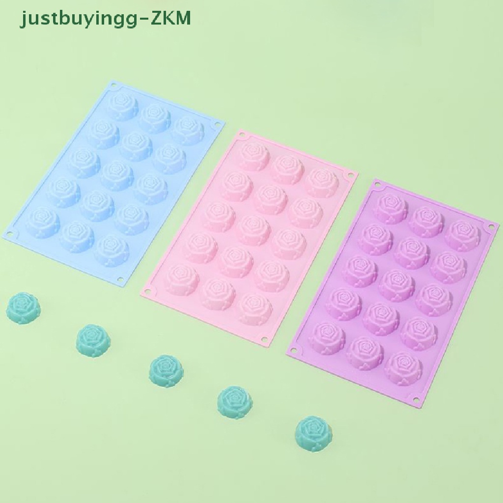 [Tinggal Belig] 1Pc 15-rongga Cetakan Kue Silikon Bentuk Mawar Cetakan Diy Baking Dessert Mold [RICO]