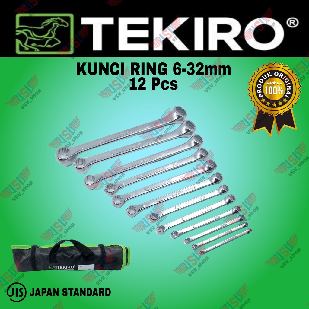 Tekiro kunci ring set 12 pcs 6-32mm / boxes end wrench set tekiro