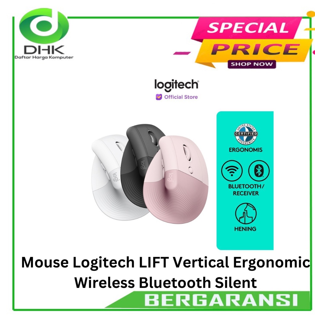 Mouse Logitech LIFT Vertical Ergonomic Wireless Bluetooth Silent