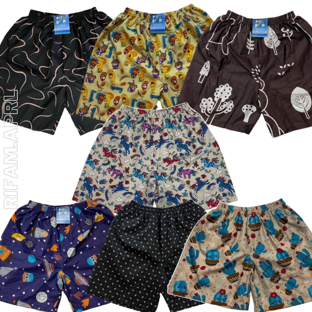 CELANA BOXER CELANA PENDEK BOXER CELANA SANTAI PRIA/WANITA UNISEX BOXER MOTIF CELANA PENDEK BOXER