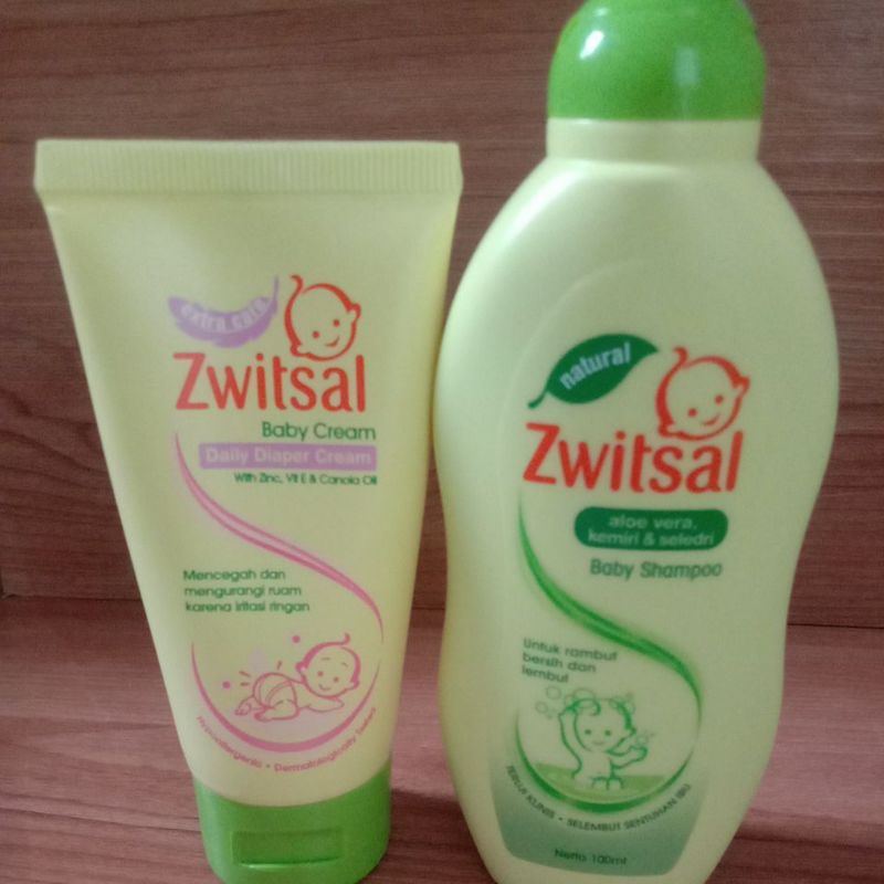 ZWITSAL BABY SHAMPO 100ML + BABY DIALY DIAPER CREAM 50ML (free duckbil anak 2 pcs)