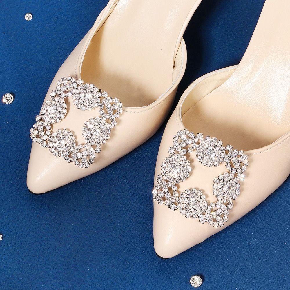Nanas 2pcs Klip Sepatu Dekorasi Sepatu Kristal Pengantin Pernikahan