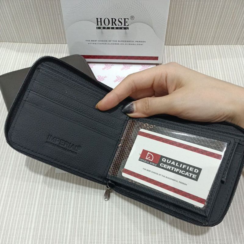 Dompet kulit pria imperial horse full zipper #024