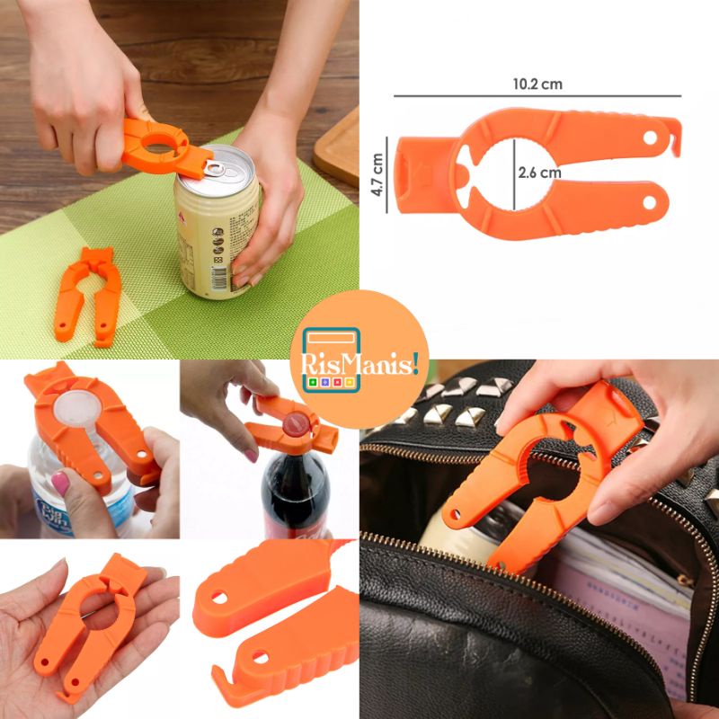 MULTI PURPOSE BOTTLE OPENER - Pembuka Botol Minum Serbaguna Alat Buka Kaleng Makanan Minuman Ringan Tutup Toples Ukuran Portable