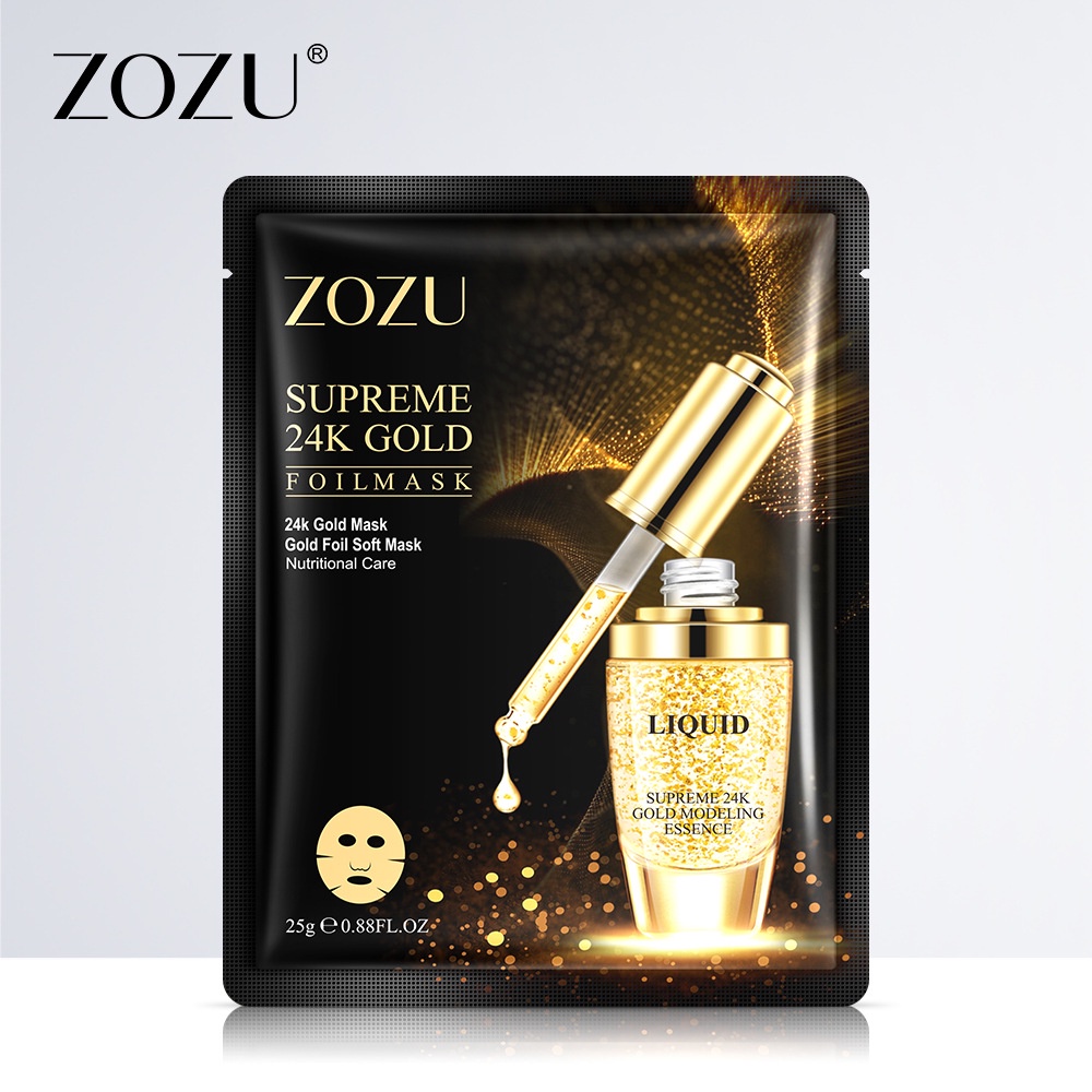 ZOZU-24K Gold Foil Mask  | Sheet Mask Emas | Masker Wajah Emas | Moisturizing Mask | Bisa COD - MURAH