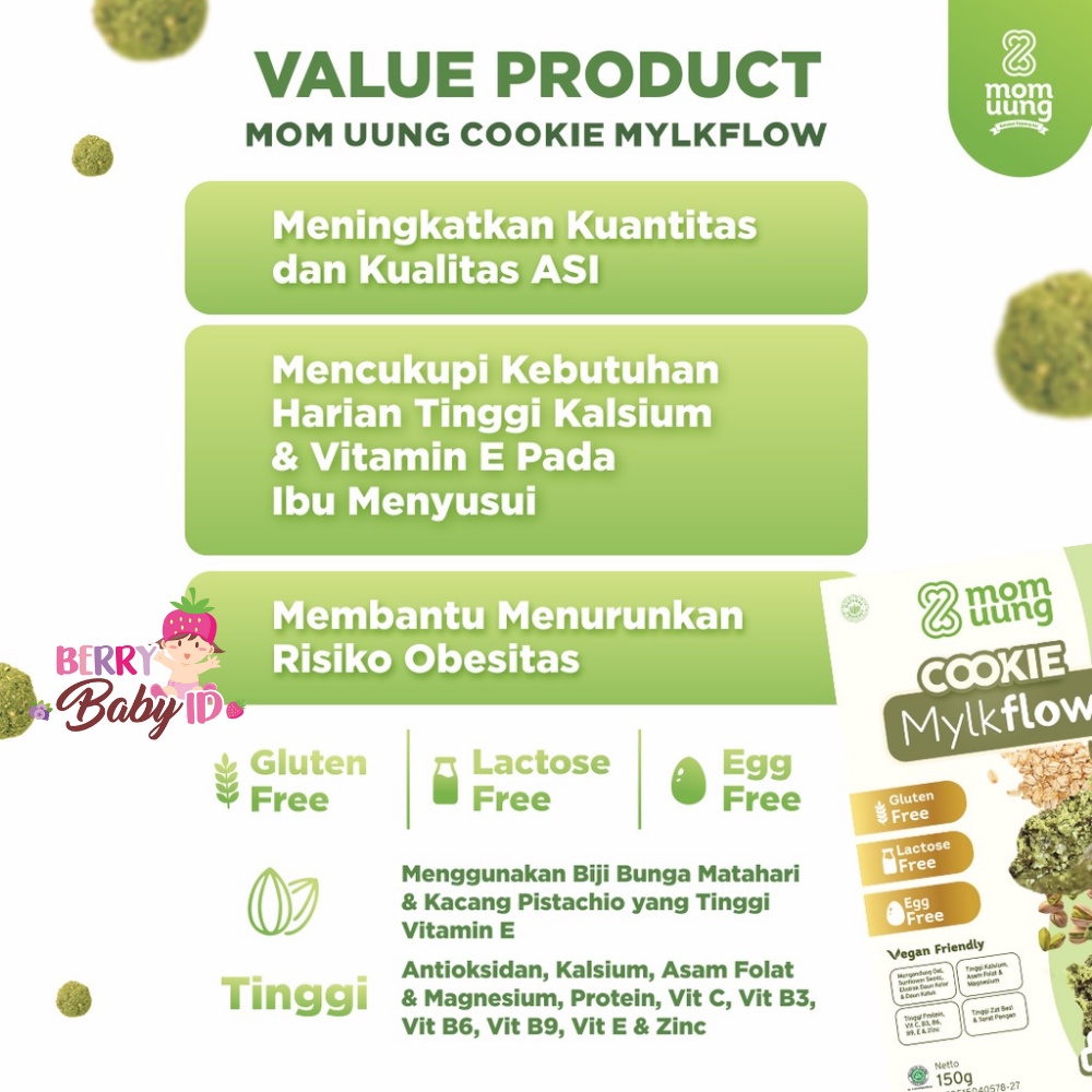 Mom Uung Cookie Mylkflow Kukis Pelancar ASI Booster Suplemen Busui Berry Mart