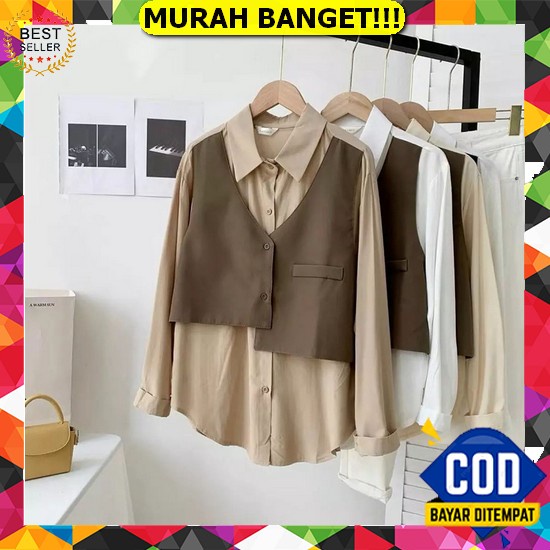 Kemeja Wanita Wanita 2022 Kekinian Virall / Kemeja Polos Premium Wanita / Kemeja Bahan Katun Adem Wa