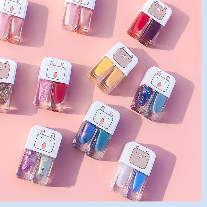 Terbaru dan terlaris 2IN1 KUTEK PEEL OFF HALAL KUTEKS 2 TONE KUTEK KOREA Cat Kuku muslimah Gel Nail 