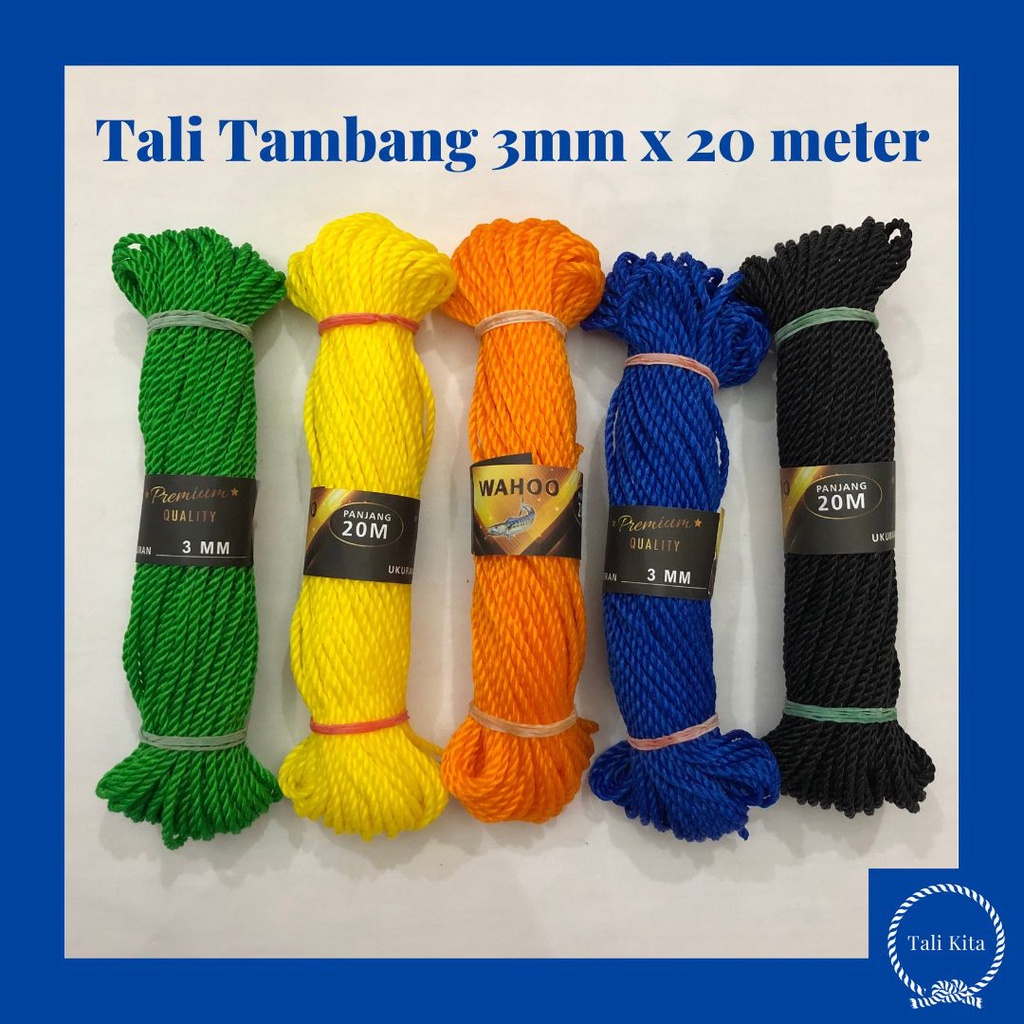 Jual Tali Tambang Plastik Pe Mm Meter Panjang Kuat Kualitas Premium Alat Ikat Jemuran