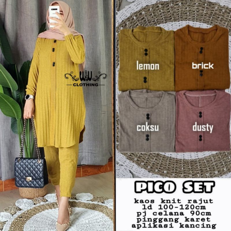 PICO SET ORI W&amp;W | Setelan Wanita Knit Rajut