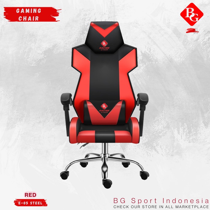 Kursi Bg Sport Kursi Gaming Model E-05 Steel Red Black