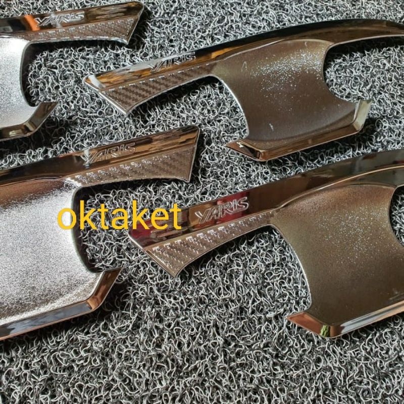 paket outer handle  new Yaris 2018 2020 2022 2023 elegant Hitam &amp; Chrome Standar &amp; Keyless