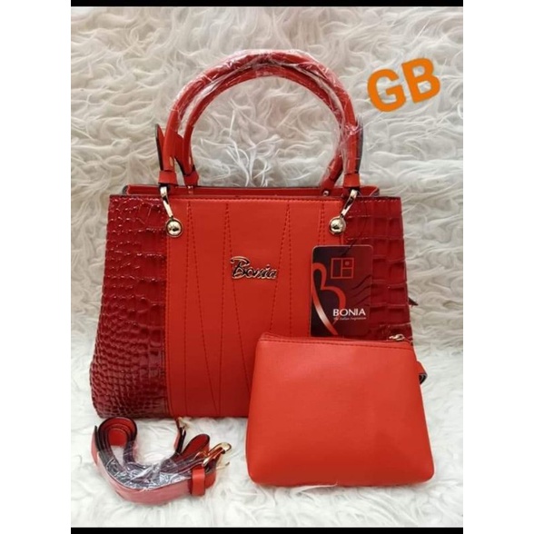 Tas Boni* Croco Kombi FREE POUCH / Tas Boni* Top Handle / Tas Slempang Boni*