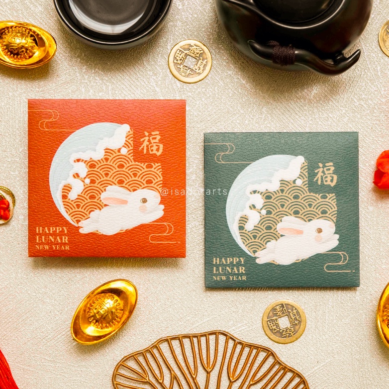 

10pcs Angpao Imlek 2023 Kelinci Rabbit Bunny / Hong Bao / Angpau / Amplop Uang - Mini