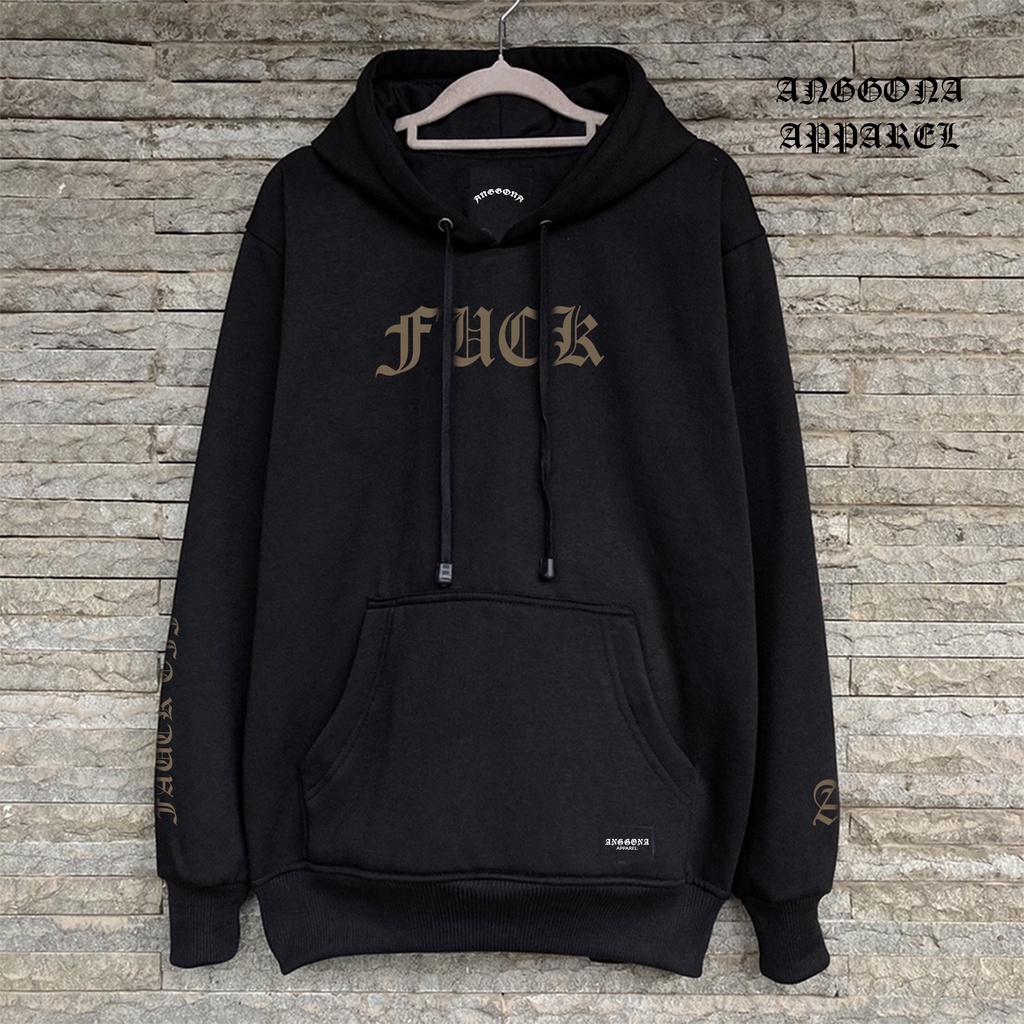 hoodie pria distro warna hitam Bisa COD