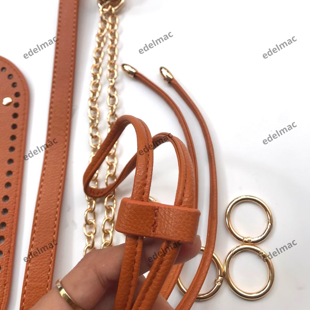 Tali dan Alas Tas Serut Selempang Rantai Set Kulit Sintetis Leather Bottoms Package Lengkap Accesories Sling Bag Straps DIY Handmade