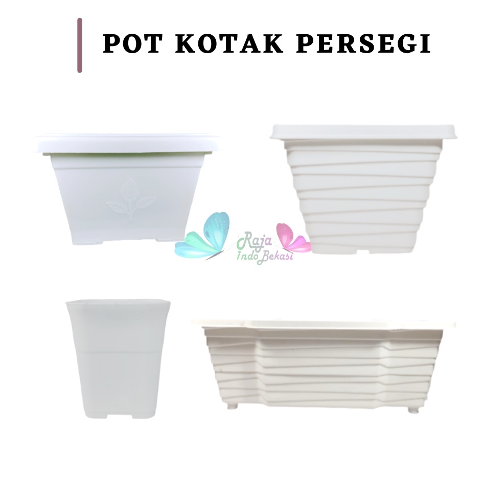 Pot Kotak Persegi Putih Hitam Besar 8 15 20 21 25 40 Pot Bunga Plastik Murah Pot Kotak Panjang Unik Pot Kotak Panjang Besar Kecil Tinggi Jumbo 10cm 70cm