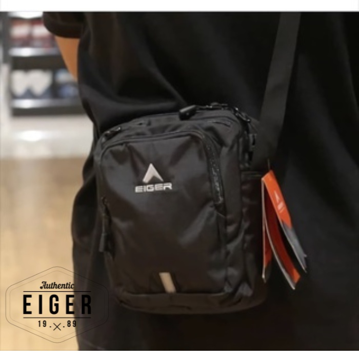 EIGER2288 WANDERS 7.0 2F TRAVEL POUCH BLACK / TAS SELEMPANG EIGER2288 PRIA PREMIUM / TAS BAHU PRIA