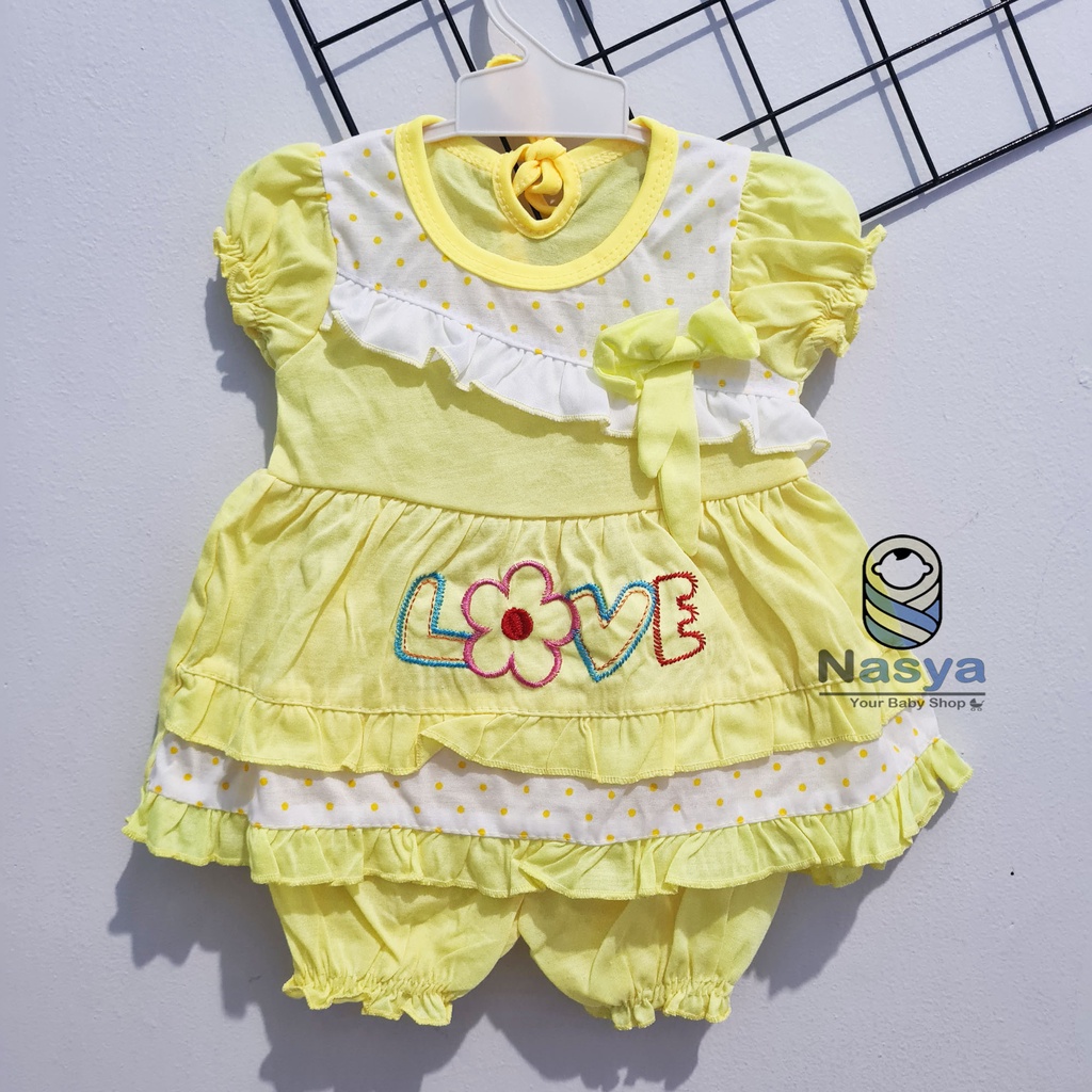 [N-090] setelan baju bayi MURAH - polkadot (0-6 bulan)