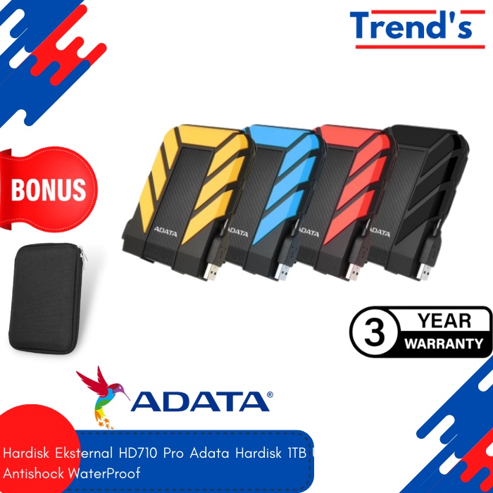 ADATA HD710 Pro 1TB Hardisk Eksternal Adata USB 3.1 Antishock WaterProof