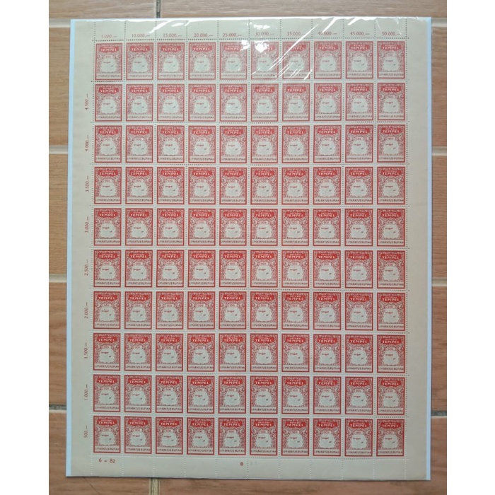 

✨NEW✨ - Perangko Bea Tempel Full Sheet 100 pcs Rp.500,- th 19__, mint, bagus.