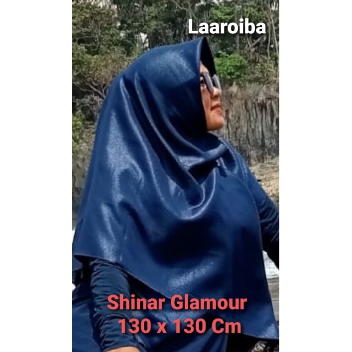 SHINAR GLAMOUR SYAR'I Laser Cut / Ukuran 130 X 130cm / Hijab Segi Empat /Jilbab Glitter Jumbo Syar'i