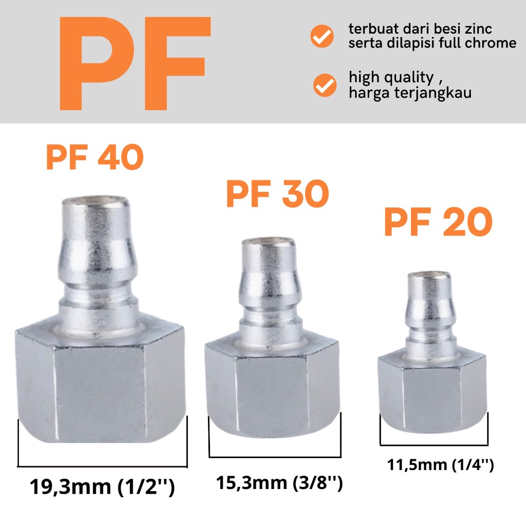 Quick coupler sambungan selang  PF  coupling PF  SAMBUNGAN SELANG ANGIN COUPLER SF PF SH PH SM PM