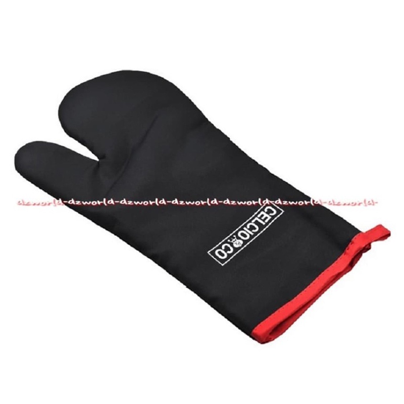 Celcio &amp; Co Sarung Tangan Untuk Saat Bbq Oven Memanggang Panggangan Hitam BBQ Gloves Black Barbeque Glove Hitam Celcio Co Cecio Sarungtangan Tebal