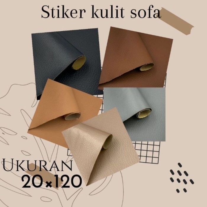 Kain Kulit Sintetis PU Leather Stiker Tambal Kursi Sofa Penutup Bolong
