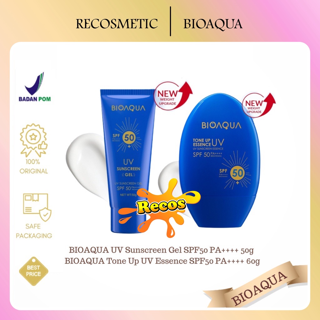 BIOAQUA UV Sunscreen Gel SPF50 PA++++ 50g | BIOAQUA Tone Up UV Essence SPF50 PA++++ 60g