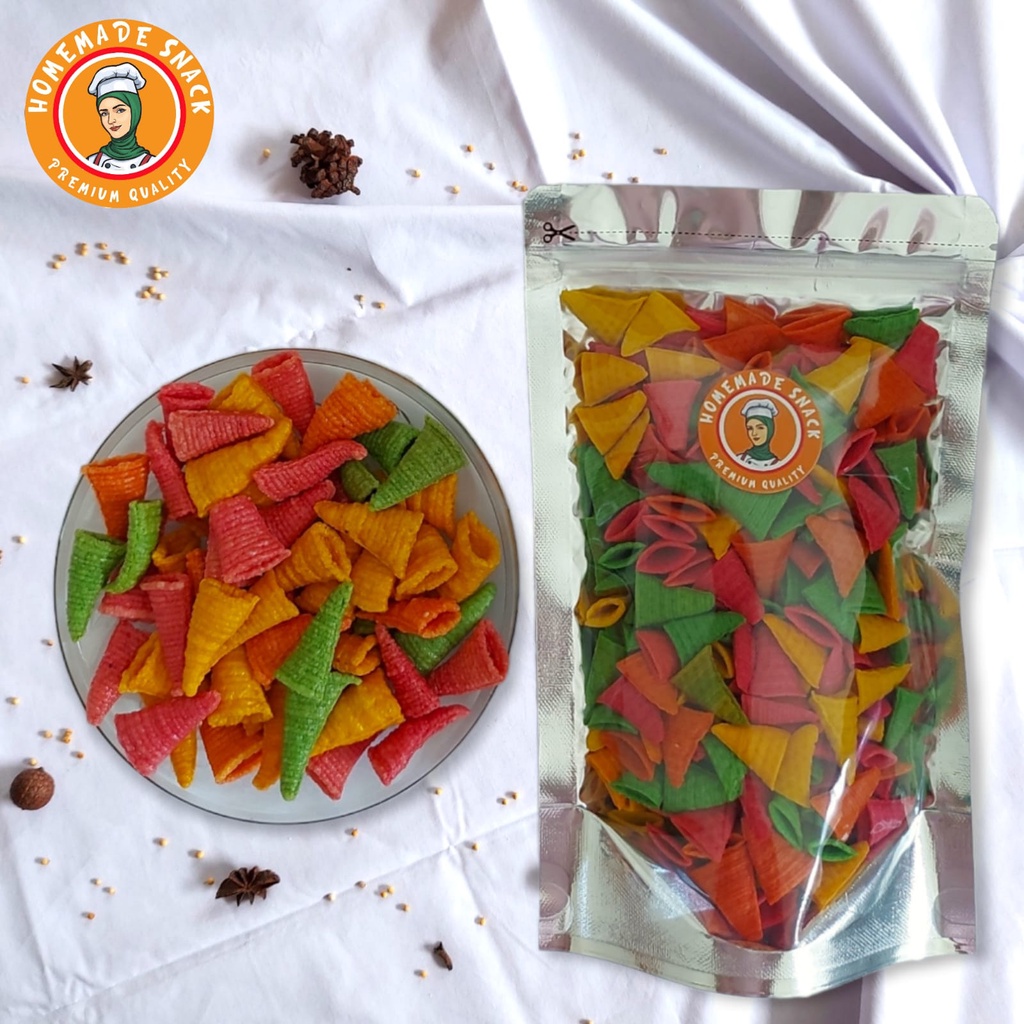 

Homemade Snack - Kerupuk Corong Warna Warni Krupuk Kering Snack Halal Kualitas Premium