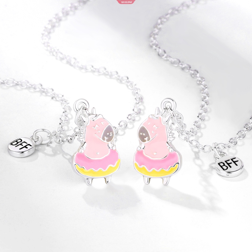 2pcs/set I Love You Kalung Perhiasan Liontin Hati Lock Key Pendant Necklace Untuk Hadiah Pasangan Kekasih Cewek Dan Cowok [ZXL]