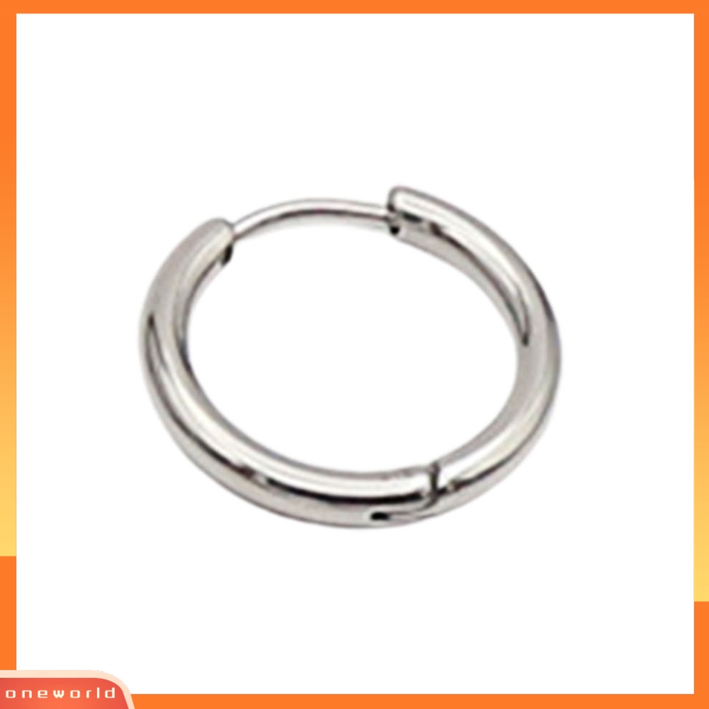 [WONE] 1pc Unisex Anting Hoop All-match Perhiasan Aksesori Tindik Bulat Anting Sederhana Untuk Belanja