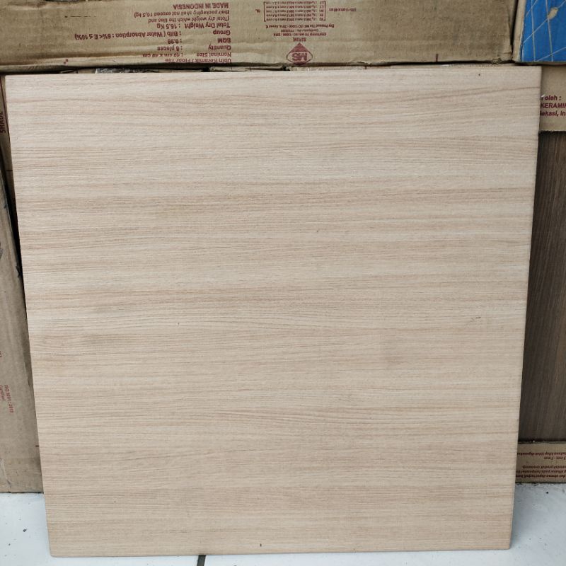 iNstansday- KERAMIK LANTAI 40X40 KASAR MATT COKELAT MOTIF URAT KAYU MULIA mul