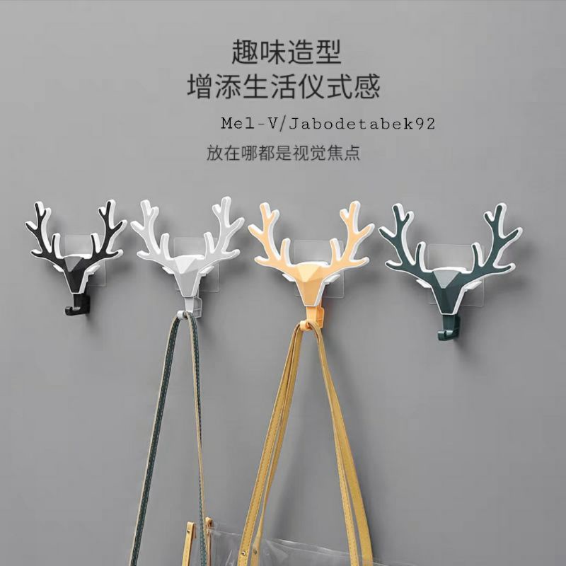 GANTUNGAN DINDING TEMPEL MODEL TANDUK RUSA HIASAN DINDING MEWAH KUAT