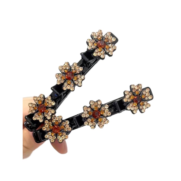 2pc Mode Baru Gaya Korea Acryli Kristal Bunga Jepit Rambut Untuk Gadis Musim Panas Manis Lucu Poni Samping Jepit Rambut Klip Elastis