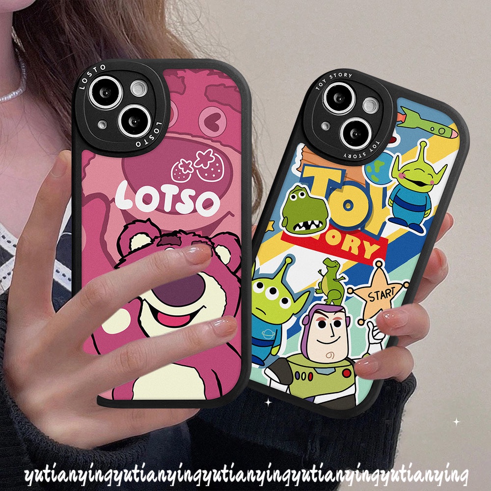 IPHONE Casing Ponsel Toy Story Lucu Kompatibel Untuk Iphone11Xr 7 8 6 6s Plus 14 13 12 Pro MAX X XS MAX SE 2020kartun Strawberry Bear Losto Lembut TPU Penutup Belakang