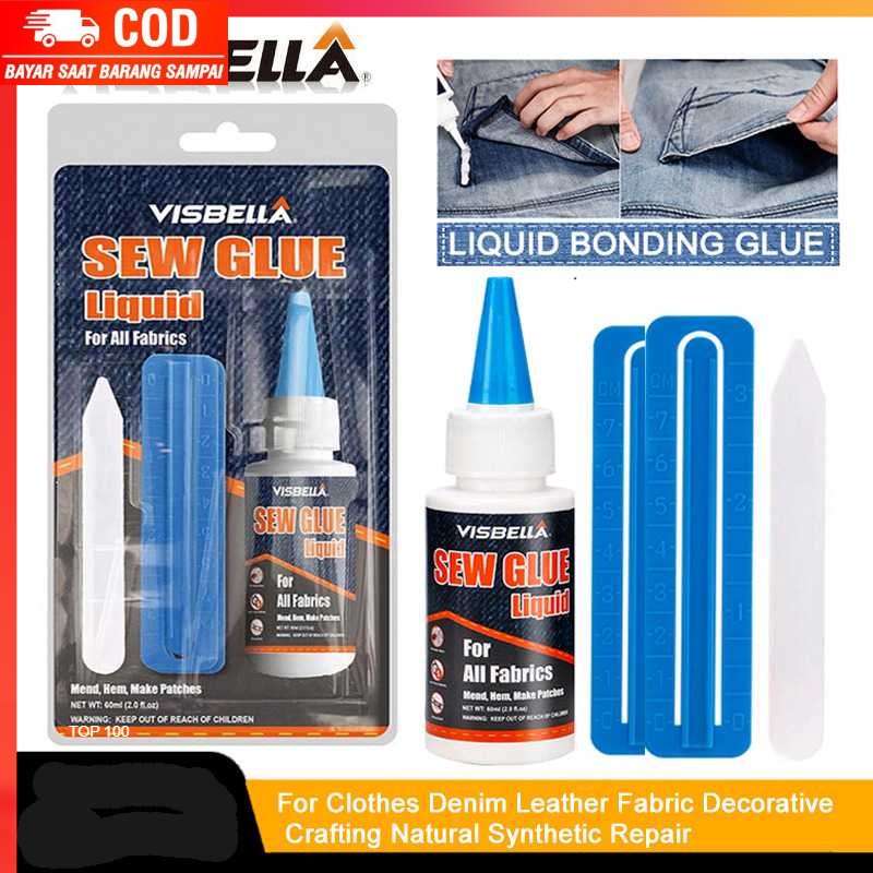 ( 100% BARANG ORI ) VISBELLA Cairan Liquid Lem Perekat Kain Kulit Sew Glue 60ml - VS255