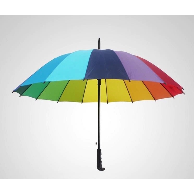 Barangunik2021 - Payung Golf Pelangi 16 Jari - Payung Hujan Sedang Lipat Rainbow