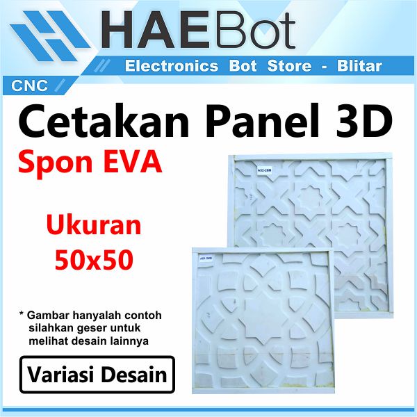 [HAEBOT] Cetakan Panel Motif Dinding 3D Ukuran 50x50 Spon Eva Model 5 50cm Spons Wallpanel Kotak Gypsum Semen Pola Geometris CNC