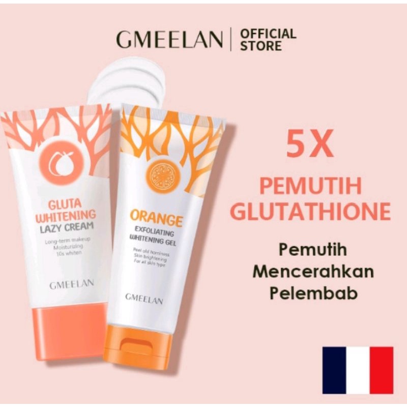 GMEELAN GLUTA WHITENING LAZY CREAM EXFOLIATING GEL MOISTURIZING DAY CREAM