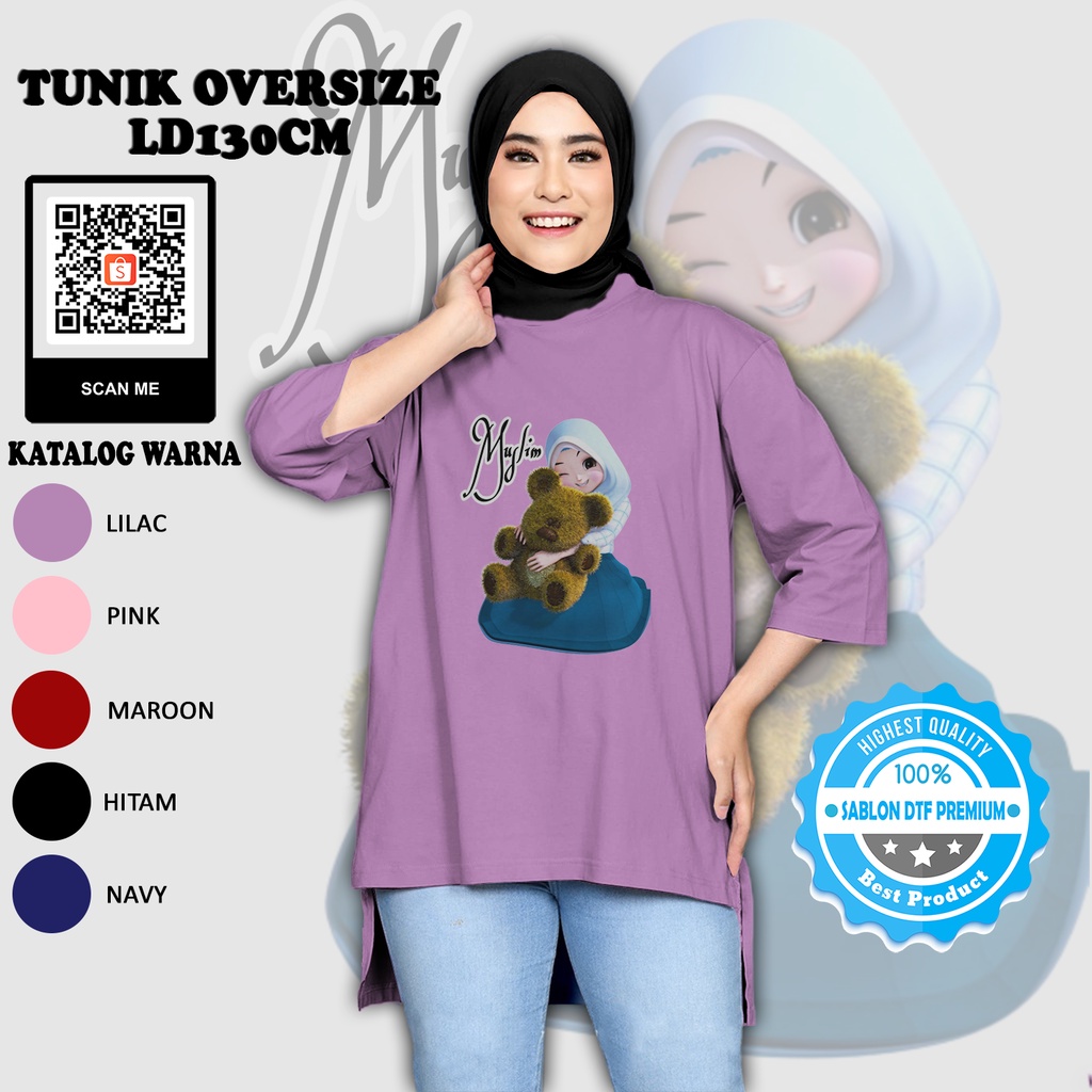 TUNIK KAOS WANITA JUMBO LD 130 HIJAB MUSLIMAH