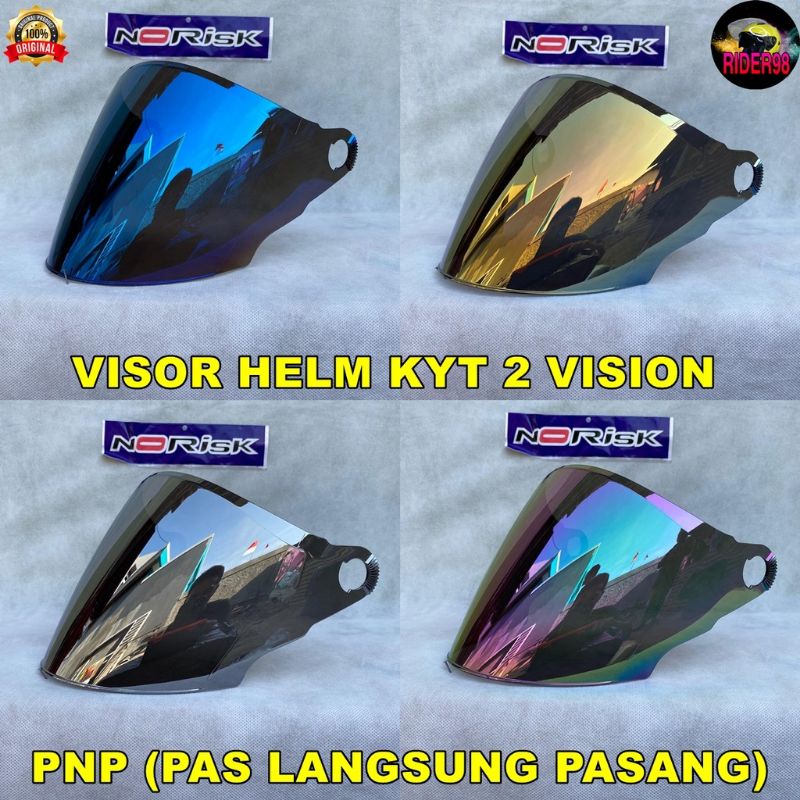 Kaca Visor Iridium Flat Venom Helm Kyt 2 Vision Original Pnp Pas Langsung Pasang Di Helem
