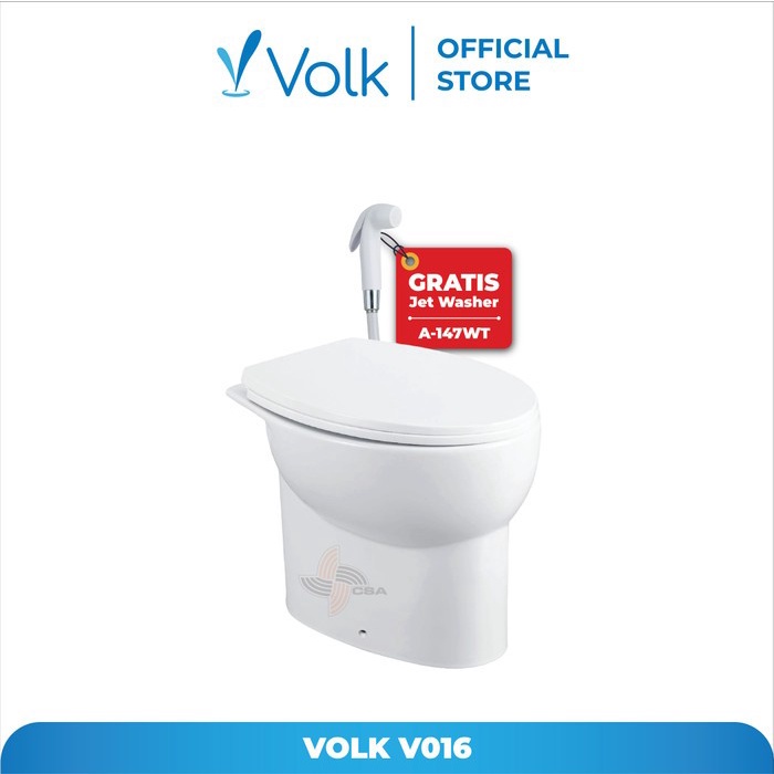 Kloset Toilet / Kloset Duduk Siram Volk V016 Single Bowl