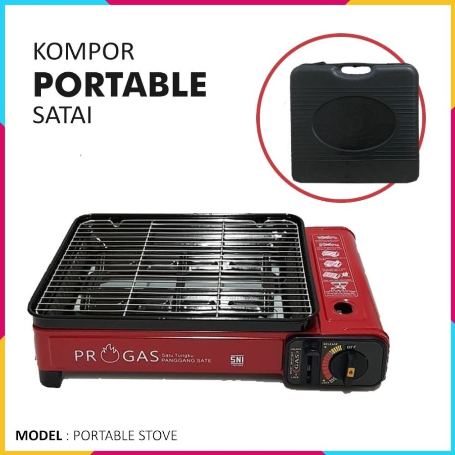 Portable SATAI Gas Stove PROGAS - Kompor Sate 1 Tungku