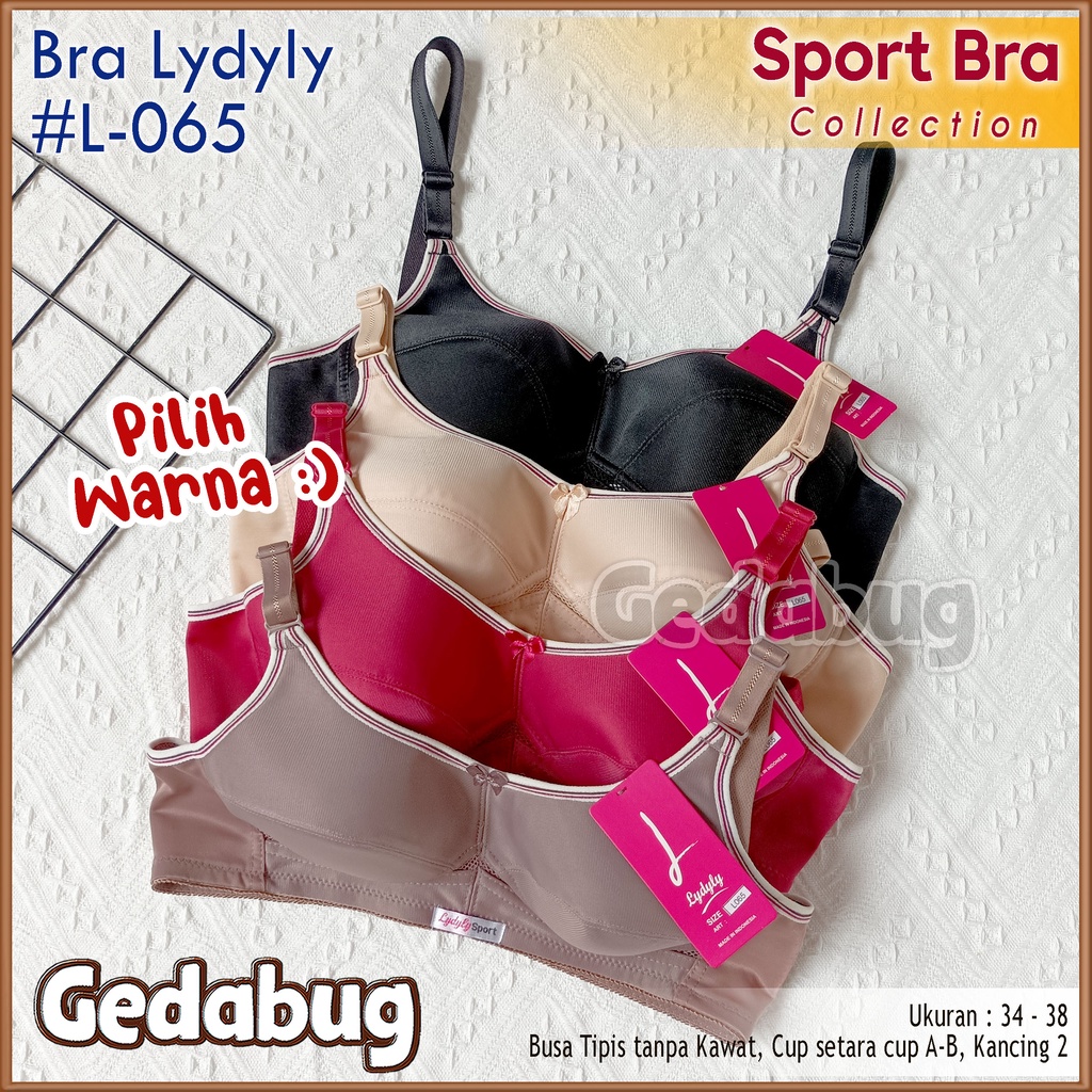 Bra sport Lydyly L-065 Sport Bra List | Busa tipis tanpa Kawat Cup Setara Cup A-B Kait 2 | Gedabug