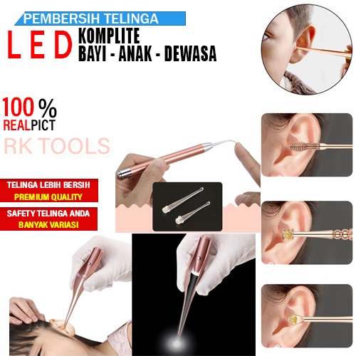 Korek kuping led lampu senter alat pembersih telinga anak bayi dan Dewasa alat korek kuping anak pem