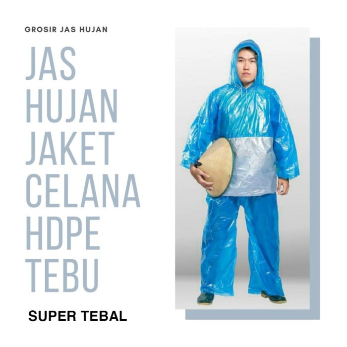 JAS HUJAN Murah JAKET CELANA SEKALI PAKAI merk HDPE TEBU Berkualitas