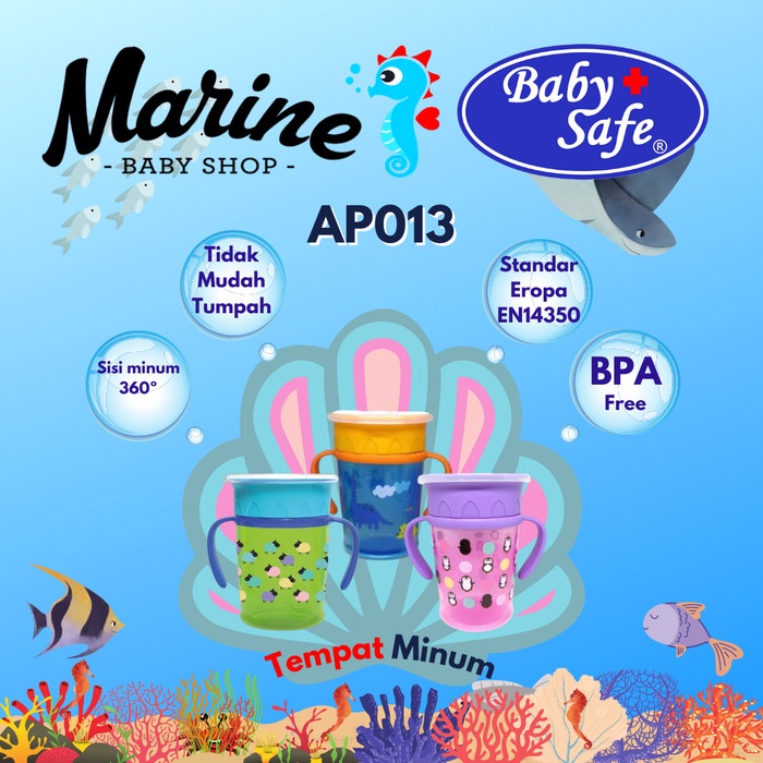 Dot Baby Safe Sipper Cup With Handle Cangkir Minum Anak 360
